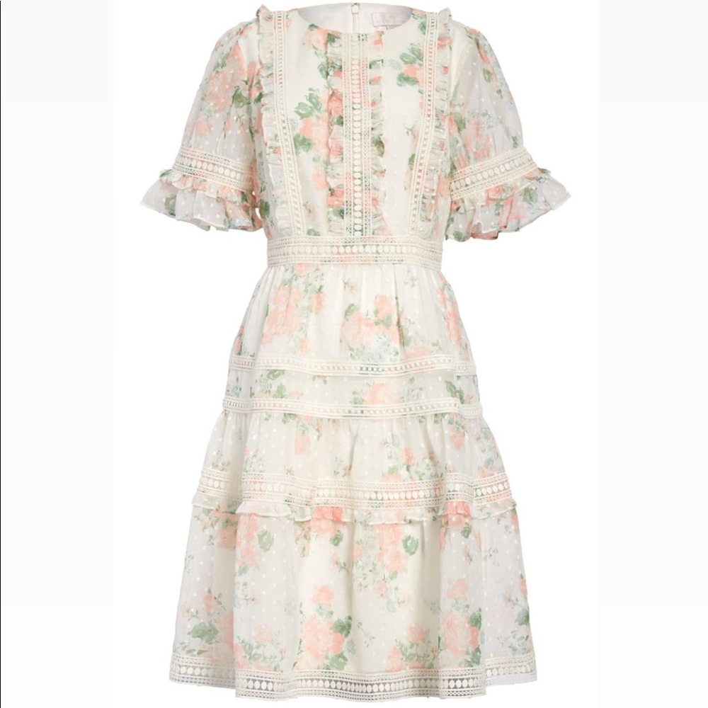 Rachel Parcell Mixed Lace Fit and Flare Dress